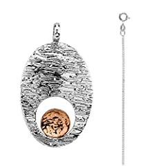 Tianguis Jackson Silver and Copper Oval Pendant Necklace for sale  Delivered anywhere in UK