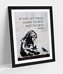 CANVASARTSHOP- BANKSY BLUE BIRD GIRL QUOTE PORTRAIT- for sale  Delivered anywhere in UK