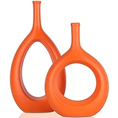Orange ceramic vase for sale  Delivered anywhere in UK
