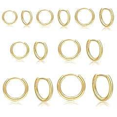 Gold earrings pairs for sale  Delivered anywhere in UK