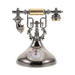 WALNUT Vintage Telephone Clock Retro Telephone Home Decor Desk Resin Handicraft Office Table Decor for sale  Delivered anywhere in Canada