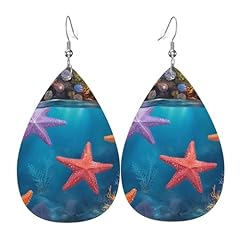 Teardrop leather earrings for sale  Delivered anywhere in UK