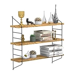 Used, UNHO Floating Wall Shelf Unit, 3 Tier Rustic Floating for sale  Delivered anywhere in UK