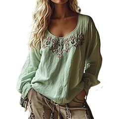 Cotton linen tops for sale  Delivered anywhere in UK