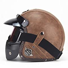 Leather helmets motorcycle for sale  Delivered anywhere in UK