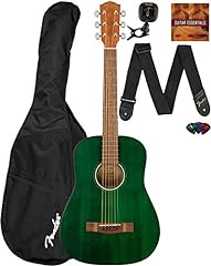 Fender FA-15 3/4 Scale Kids Steel String Guitar Learn-to-Play Bundle with Gig Bag, Tuner, Strap, Picks, Fender Play Online Lessons, and Austin Bazaar Instructional DVD - Green for sale  Delivered anywhere in Canada