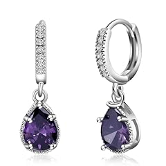 Teardrop amethyst hoop for sale  Delivered anywhere in USA 