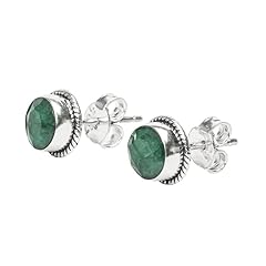 Emerald stone stud for sale  Delivered anywhere in UK