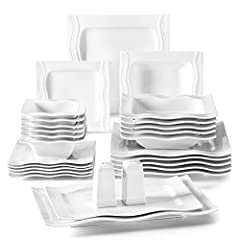 MALACASA, Series Mario, 56-Piece White Porcelain China for sale  Delivered anywhere in UK