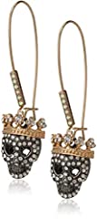 Betsey Johnson Pave Skull Dangle Earrings for sale  Delivered anywhere in USA 