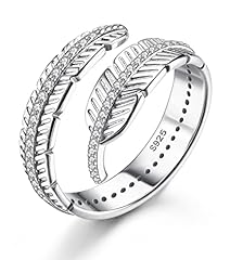 Adramata Feather Ring 925 Sterling Silver Ring for for sale  Delivered anywhere in UK