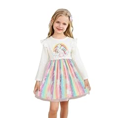 Girls dresses rainbow for sale  Delivered anywhere in UK