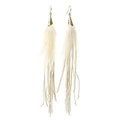 Beige bohemian feather for sale  Delivered anywhere in USA 