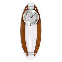 Wm. Widdop W7850 Wall Clock in Wood and Glass finish, used for sale  Delivered anywhere in UK