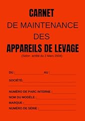 Carnet maintenance appareils d'occasion  Livré partout en France