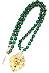 Malachite necklace lion for sale  Delivered anywhere in USA 