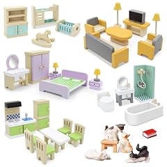 33pcs wooden dollhouse for sale  Delivered anywhere in UK