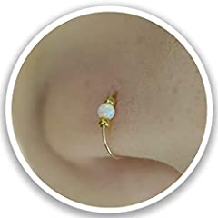 Thin 14k Gold Filled Tiny Nose Ring Hoop - 2 mm White, used for sale  Delivered anywhere in UK