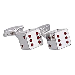 Silver dice cufflinks for sale  Delivered anywhere in UK