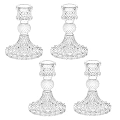 Glass candlestick holders for sale  Delivered anywhere in UK