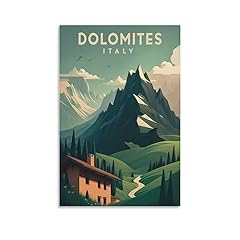 Poster vintage dolomiti usato  Spedito ovunque in Italia 