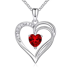 925 Sterling Silver Heart Necklace for Women Birthstone for sale  Delivered anywhere in UK