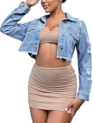 Aiiup cropped jeansjacke gebraucht kaufen  Wird an jeden Ort in Deutschland