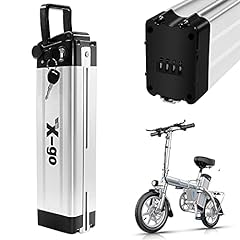 X-go 36V Batteria per Bici Elettrica 10Ah 10.4AH 4port Batterie agli ioni di Litio per Bicicletta Ebike con Caricatore 250W 350W Bafang/Tongsheng e Altri Motori Argento 
