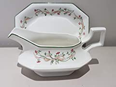 Johnson Brothers Eternal Beau Gravy Boat and Stand for sale  Delivered anywhere in UK