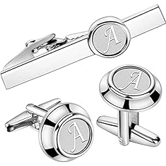 Silver cufflinks tie for sale  Delivered anywhere in USA 