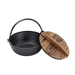 Cast Iron Casserole Dish with Wooden Lid Camping Cooking for sale  Delivered anywhere in Ireland