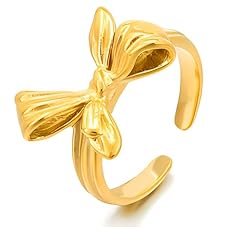 Gold bow ring for sale  Delivered anywhere in UK