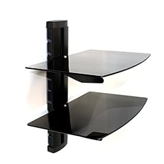 Tempered Black Glass Floating Shelf | 2 Tier | Wall for sale  Delivered anywhere in UK