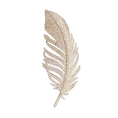 Rhinestone feather brooch for sale  Delivered anywhere in Ireland