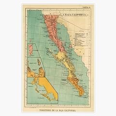 Vintage map baja for sale  Delivered anywhere in USA 