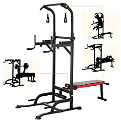 Dip Station Power Tower with Folding Weight Bench, for sale  Delivered anywhere in UK