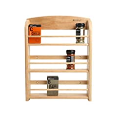 T&G 10398 Scimitar 18-Jar Wall Spice Rack in Hevea, for sale  Delivered anywhere in UK