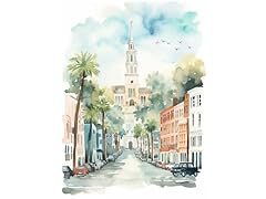 Charleston print cityscape for sale  Delivered anywhere in USA 