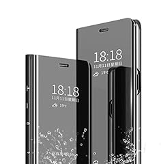 FanYuan Cover per LG V50 ThinQ 5G, Custodia Flip Placcatura a Specchio con Funzione Sleep/Wake, Funzione Staffa, Smart Cover Case per LG V50 ThinQ 5G.(Nero) usato  Spedito ovunque in Italia 