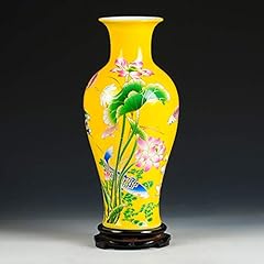 Yellow chinese vase for sale  Delivered anywhere in UK