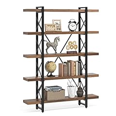 5 Tier Bookcase, LITTLE TREE Solid Wood 5-Shelf Industrial for sale  Delivered anywhere in USA 