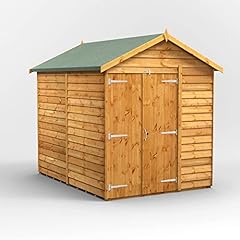 POWER Sheds Wooden Shed. 8x6 Overlap Windowless Apex, used for sale  Delivered anywhere in UK