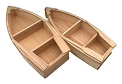 2 Pack Unfinished Natural Wood Craft Project Wood Boat, used for sale  Delivered anywhere in USA 