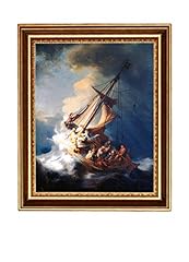 Eliteart-Christ in a Storm on The Sea of Galilee by The Dutch Golden Age Painter Rembrandt Van Rijn Oil Painting Reproduction Giclee Wall Art Canvas Prints-Framed for sale  Delivered anywhere in Canada