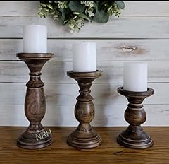 Wooden pillar candle for sale  Delivered anywhere in UK