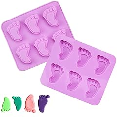 2 Pcs Silicone Cake Molds Baby Feet Chocolate Moulds for sale  Delivered anywhere in UK