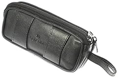 Soft Black Goat Leather Double Spectacle Glasses Case, used for sale  Delivered anywhere in UK