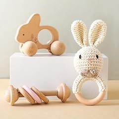 Wooden baby rattle for sale  Delivered anywhere in USA 