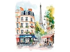 Paris cityscape watercolor for sale  Delivered anywhere in USA 