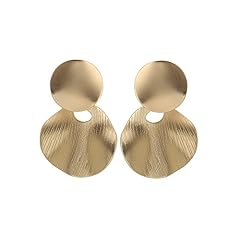 Gold disc earrings for sale  Delivered anywhere in USA 